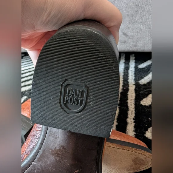 Dan Post Cowboy Boots Men’s 8D – Genuine Ostrich Leather Vamp - Picture 9 of 9